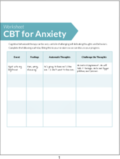 plr worksheets cbt for anxiety worksheet plr me