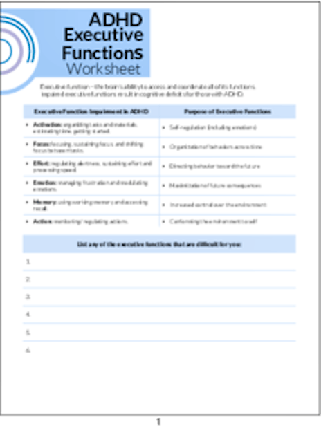 plr worksheets adhd executive functions worksheet plrme