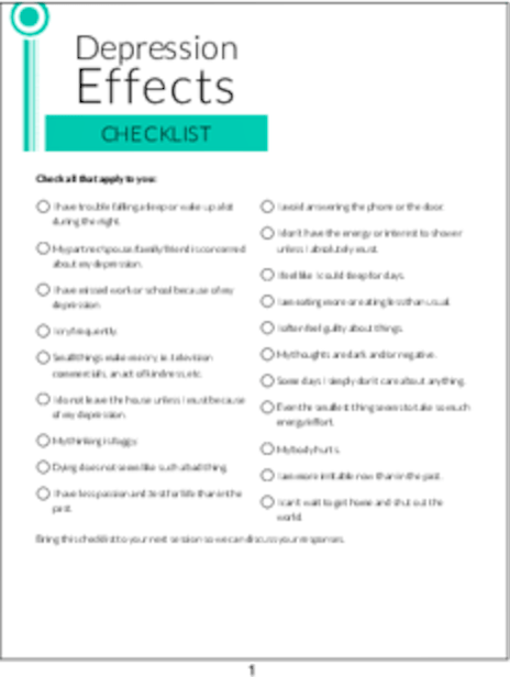 PLR Checklists - Depression Effects Checklist - PLR.me