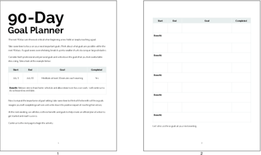90 Day Goal Setting Worksheet Free Download Gmbar co 90 Day Goal Setting Worksheet Free Download Gmbar co