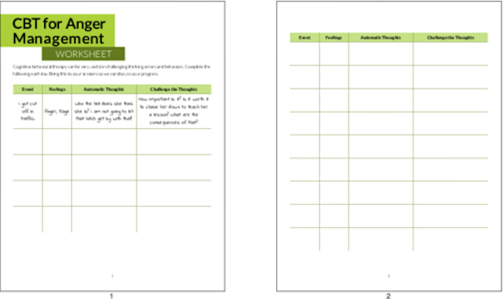 plr worksheets cbt for anger management worksheet plr me