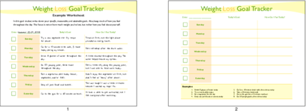 plr worksheets weight loss goal tracker plr me