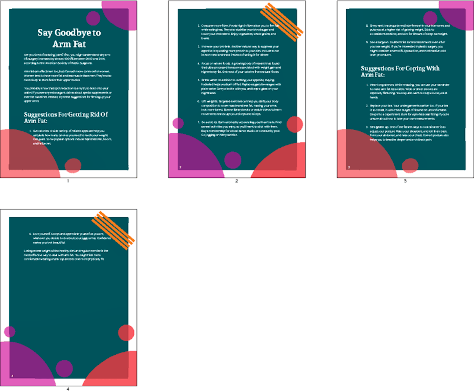 PLR Articles Blog Posts Say Goodbye To Arm Fat