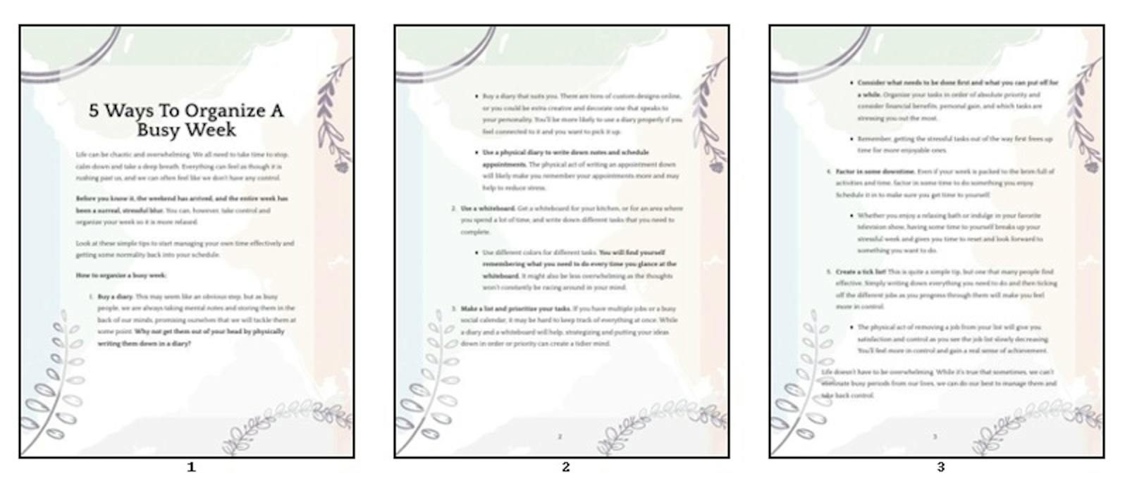 Busy All Week PLR Articles & Blog Posts - 5 Ways To Organize A Busy Week - PLR.me