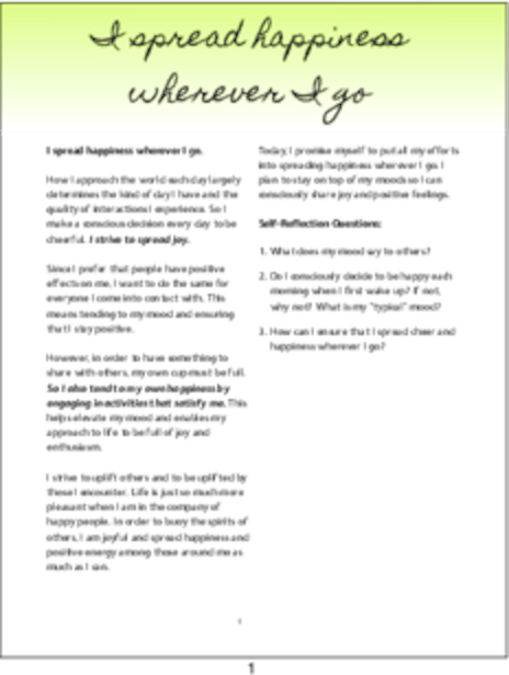 Plr Affirmation Reflections I Spread Happiness Wherever I Go Plr Me Plr Affirmation Reflections I Spread Happiness Wherever I Go Plr Me